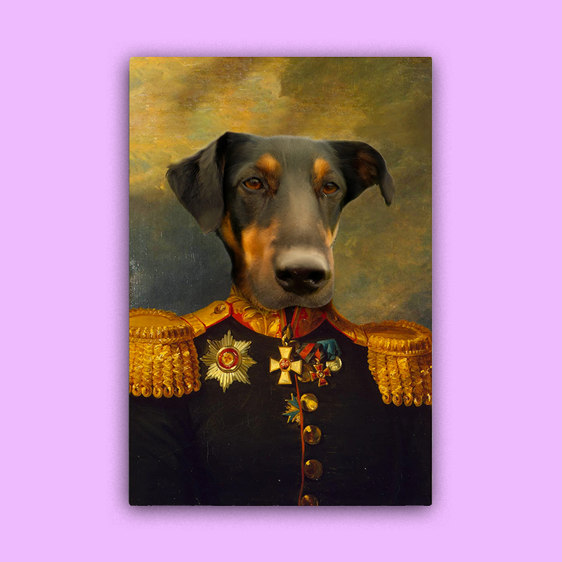 The Army Captain Pet - Custom Pet Portrait